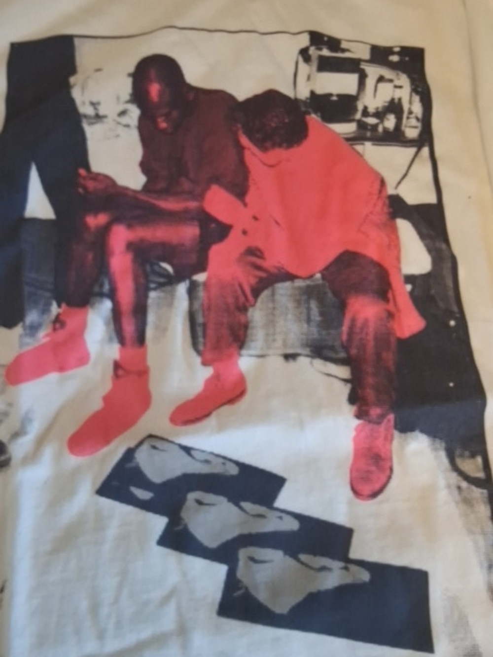 Graphic Crewneck Tee with Red and Black Photo Print